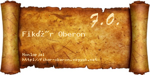 Fikár Oberon névjegykártya